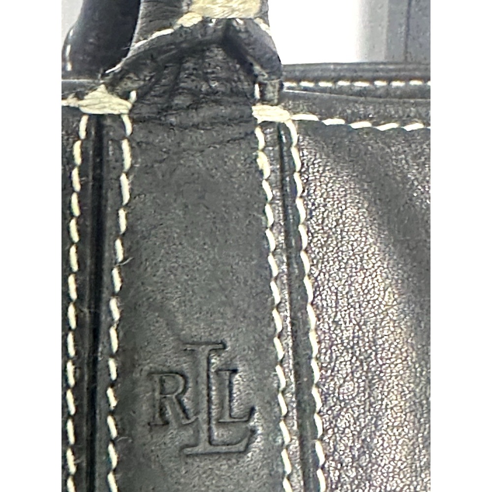 Ralph Lauren (LRL) Black Leather Tote Handbag - Picture 5 of 16